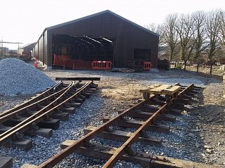 Trackwork leading to the new shed