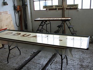 A completed sign from the signwriting activity