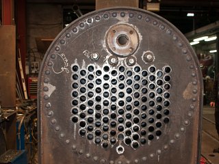 The smokebox tubeplate