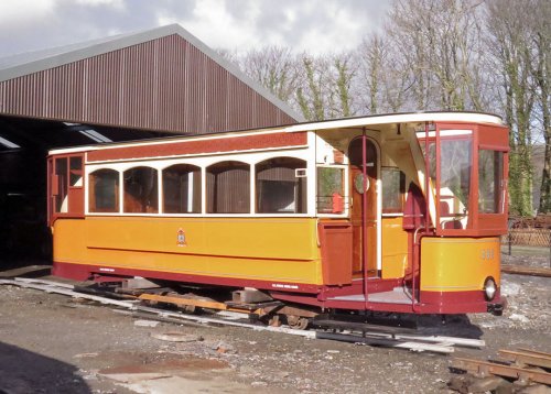 Glasgow tram in Minffordd yard Glasgow tram in Minffordd yard