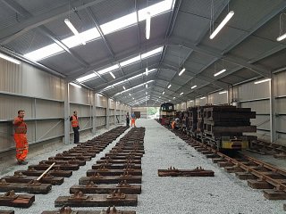 Inside the shed at the beginning of July during a working party