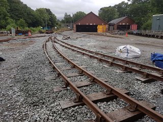Rails leading to roads 4 and 5 in the shed, looking towards the Maenofferen Sheds