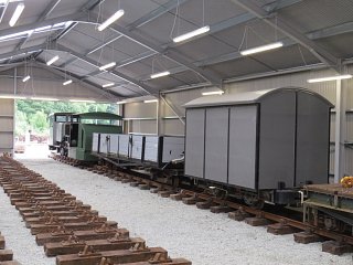 Heritage locos Moelwyn and Mary Ann along with vehicles