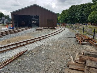 The front face of the shed